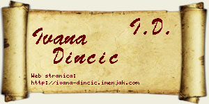 Ivana Dinčić vizit kartica